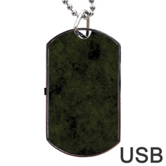 Army Green Color Grunge Dog Tag Usb Flash (two Sides) by SpinnyChairDesigns
