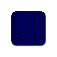 Cobalt Blue Color Batik Rubber Coaster (square)  by SpinnyChairDesigns