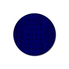 Cobalt Blue Color Batik Rubber Coaster (round)  by SpinnyChairDesigns
