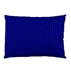 Navy Blue Color Polka Dots Pillow Case by SpinnyChairDesigns