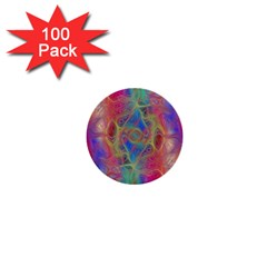 Boho Tie Dye Rainbow 1  Mini Buttons (100 Pack)  by SpinnyChairDesigns