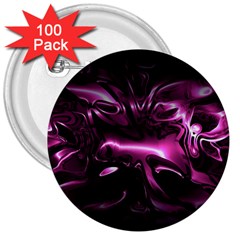 Black Magenta Abstract Art 3  Buttons (100 Pack)  by SpinnyChairDesigns