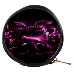 Black Magenta Abstract Art Mini Makeup Bag by SpinnyChairDesigns