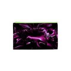 Black Magenta Abstract Art Cosmetic Bag (xs) by SpinnyChairDesigns