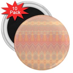 Boho Soft Peach Pattern 3  Magnets (10 Pack)  by SpinnyChairDesigns