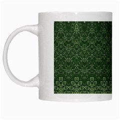 Boho Fern Green Pattern White Mugs by SpinnyChairDesigns