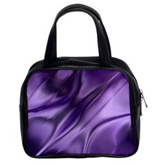 Purple Abstract Art Classic Handbag (two Sides) by SpinnyChairDesigns