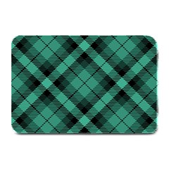 Biscay Green Black Plaid Plate Mats by SpinnyChairDesigns