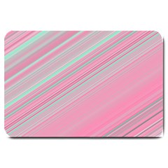 Turquoise And Pink Striped Large Doormat  by SpinnyChairDesigns