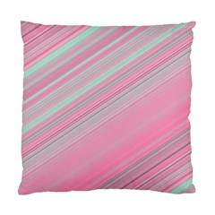 Turquoise And Pink Striped Standard Cushion Case (two Sides) by SpinnyChairDesigns