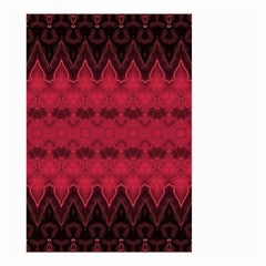Boho Red Black Pattern Small Garden Flag (two Sides) by SpinnyChairDesigns