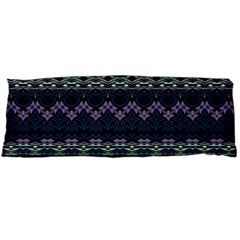 Boho Navy Teal Violet Stripes Body Pillow Case (dakimakura) by SpinnyChairDesigns