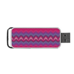 Magenta Blue Stripes Portable Usb Flash (two Sides) by SpinnyChairDesigns