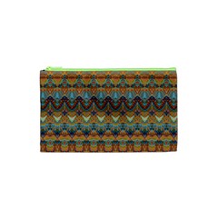 Boho Earth Colors Pattern Cosmetic Bag (xs) by SpinnyChairDesigns