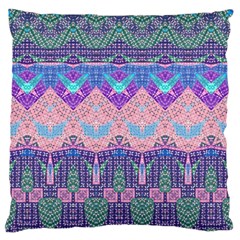Boho Patchwork Violet Pink Green Standard Flano Cushion Case (one Side) by SpinnyChairDesigns