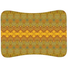 Boho Old Gold Pattern Velour Seat Head Rest Cushion by SpinnyChairDesigns