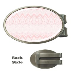 Boho Pastel Pink Pattern Money Clips (oval)  by SpinnyChairDesigns