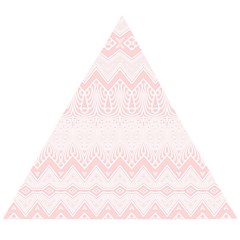 Boho Pastel Pink Pattern Wooden Puzzle Triangle by SpinnyChairDesigns