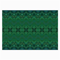 Boho Emerald Green And Blue  Large Glasses Cloth (2 Sides) by SpinnyChairDesigns
