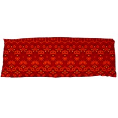 Boho Red Orange Body Pillow Case (dakimakura) by SpinnyChairDesigns