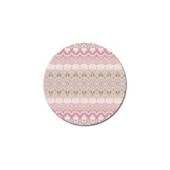 Boho Pastel Spring Floral Pink Golf Ball Marker by SpinnyChairDesigns