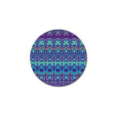 Boho Purple Blue Teal Floral Golf Ball Marker (4 Pack) by SpinnyChairDesigns
