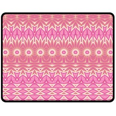 Boho Pink Floral Pattern Fleece Blanket (medium)  by SpinnyChairDesigns
