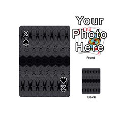 Boho Black Grey Pattern Playing Cards 54 Designs (mini) by SpinnyChairDesigns