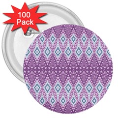 Boho Violet Purple 3  Buttons (100 Pack)  by SpinnyChairDesigns