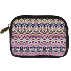 Colorful Boho Pattern Digital Camera Leather Case by SpinnyChairDesigns