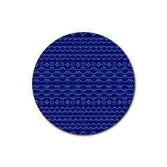 Cobalt Blue  Rubber Coaster (round)  by SpinnyChairDesigns