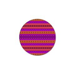 Boho Magenta And Gold Golf Ball Marker by SpinnyChairDesigns