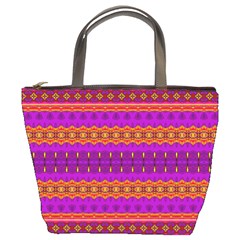 Boho Magenta And Gold Bucket Bag by SpinnyChairDesigns