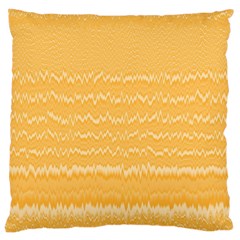 Boho Saffron Yellow Stripes Large Cushion Case (two Sides) by SpinnyChairDesigns