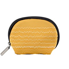 Boho Saffron Yellow Stripes Accessory Pouch (small) by SpinnyChairDesigns