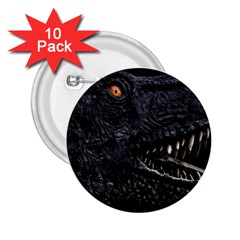 Trex Dinosaur Head Dark Poster 2 25  Buttons (10 Pack)  by dflcprintsclothing