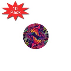 Colorful Boho Abstract Art 1  Mini Buttons (10 Pack)  by SpinnyChairDesigns