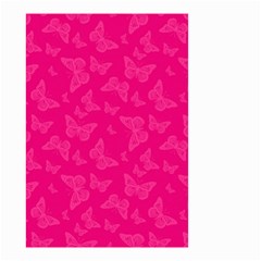 Magenta Pink Butterflies Pattern Small Garden Flag (two Sides) by SpinnyChairDesigns