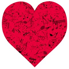 Scarlet Red Music Notes Wooden Puzzle Heart by SpinnyChairDesigns