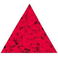 Scarlet Red Music Notes Wooden Puzzle Triangle by SpinnyChairDesigns