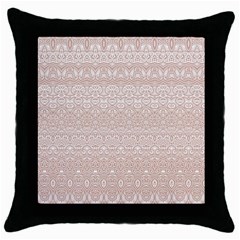 Boho Tan Lace Throw Pillow Case (black) by SpinnyChairDesigns