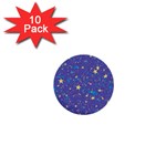Starry Night Purple 1  Mini Buttons (10 pack) 