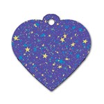 Starry Night Purple Dog Tag Heart (One Side)