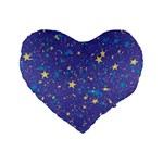 Starry Night Purple Standard 16  Premium Flano Heart Shape Cushions