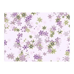 Purple Wildflower Print Double Sided Flano Blanket (mini)  by SpinnyChairDesigns