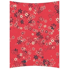 Red Wildflower Floral Print Back Support Cushion by SpinnyChairDesigns