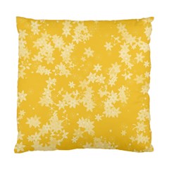 Saffron Yellow Floral Print Standard Cushion Case (one Side) by SpinnyChairDesigns