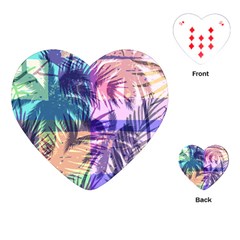 Purple Tropical Pattern Playing Cards Single Design (heart) by designsbymallika