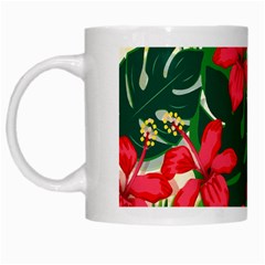 Floral Pink Flowers White Mugs