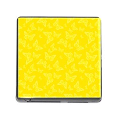 Lemon Yellow Butterfly Print Memory Card Reader (square 5 Slot) by SpinnyChairDesigns